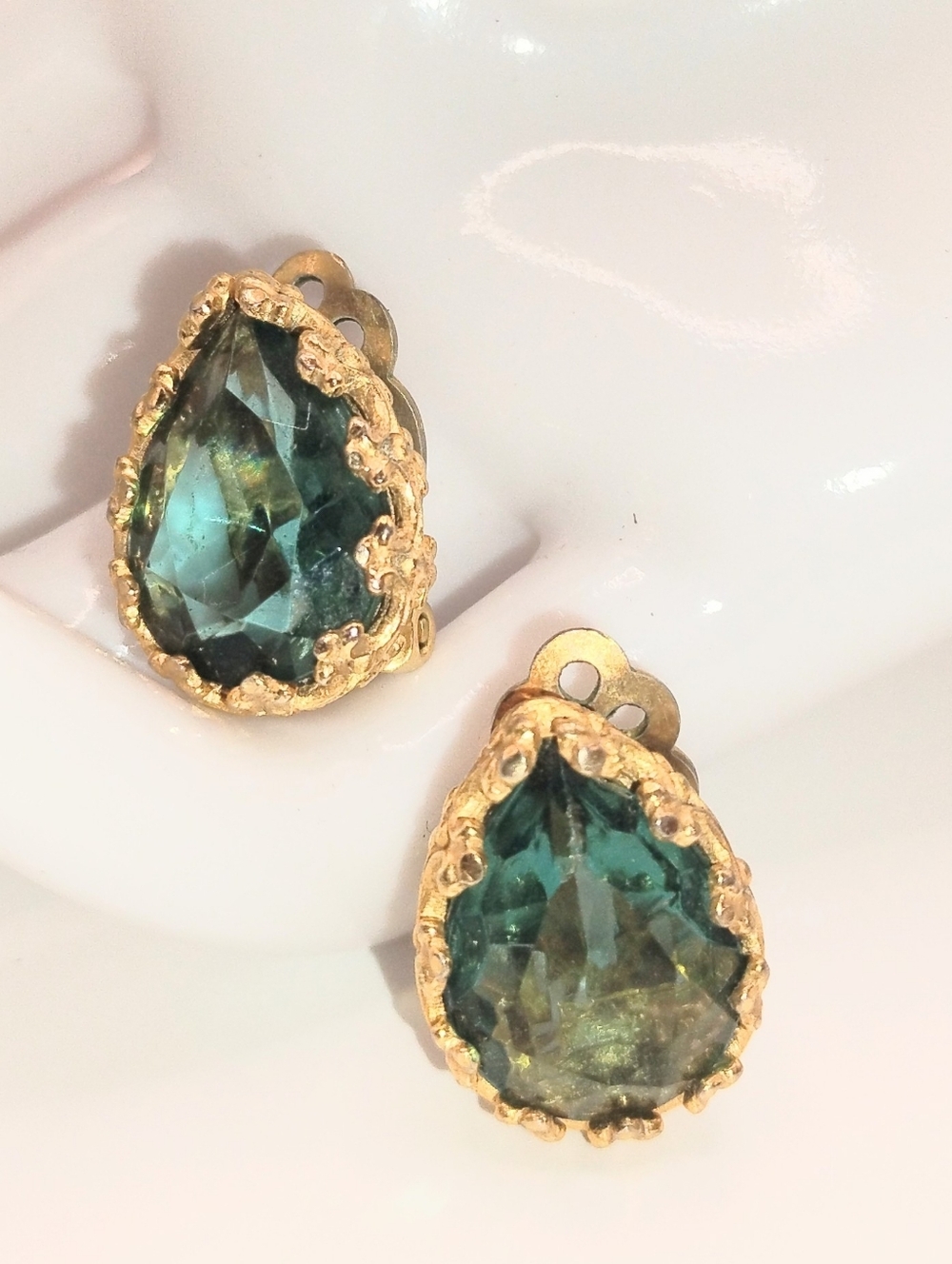 Vintage Schiaparelli  Faux Tourmaline Earring Set